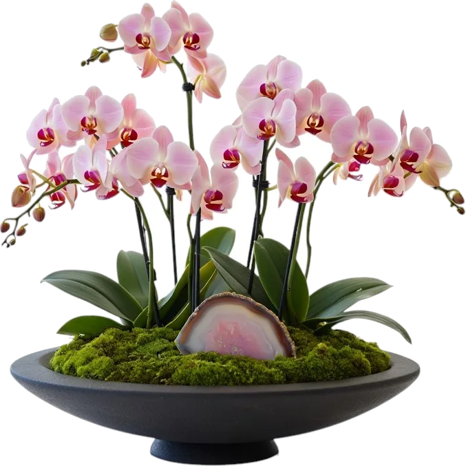 Noir Agate Pink Orchid